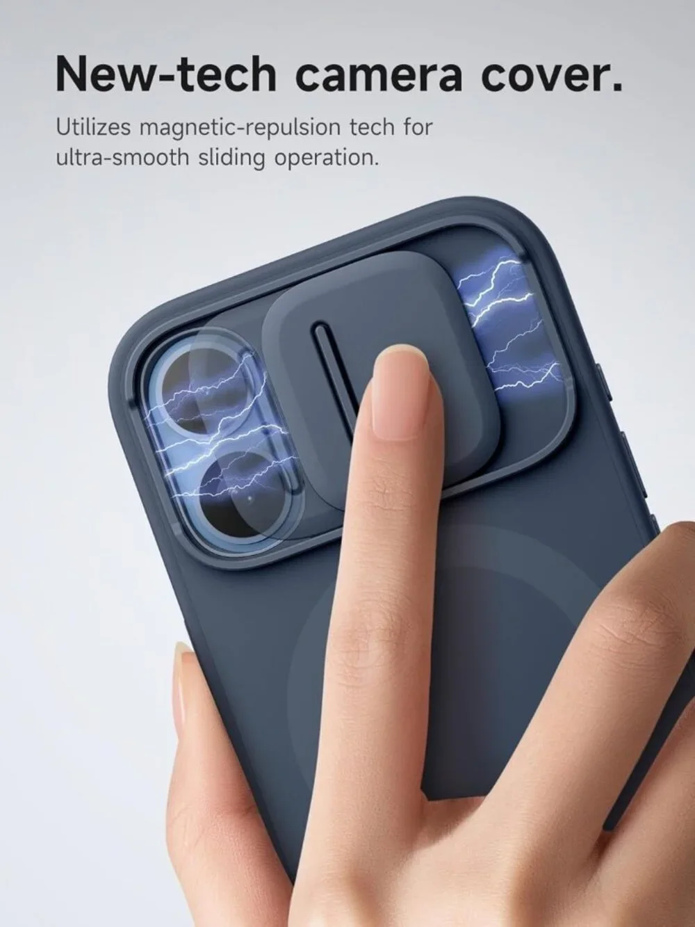 SURITCH iPhone 17 Case MagSafe Camera Slide Cover Kickstand Blue